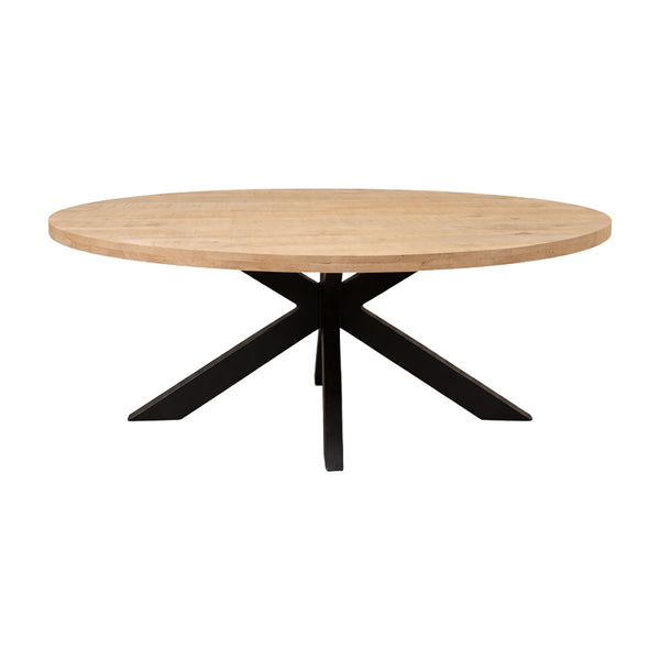 Masă de dining cu blat din lemn masiv mango Jenma, Natur, 180x90x76 cm