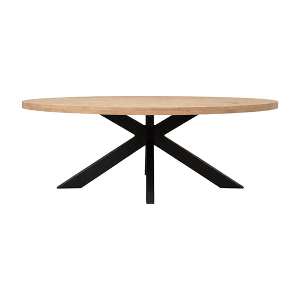 Masă de dining cu blat din lemn masiv mango Jenma, Natur, 180x90x76 cm