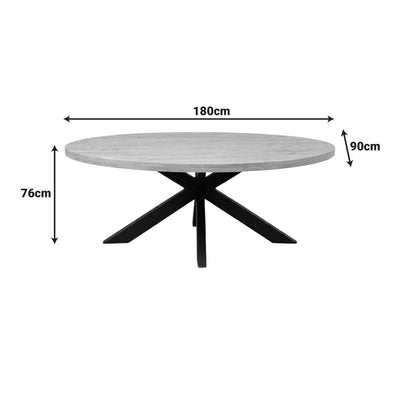 Masă de dining cu blat din lemn masiv mango Jenma, Natur, 180x90x76 cm, perspectiva suplimentara