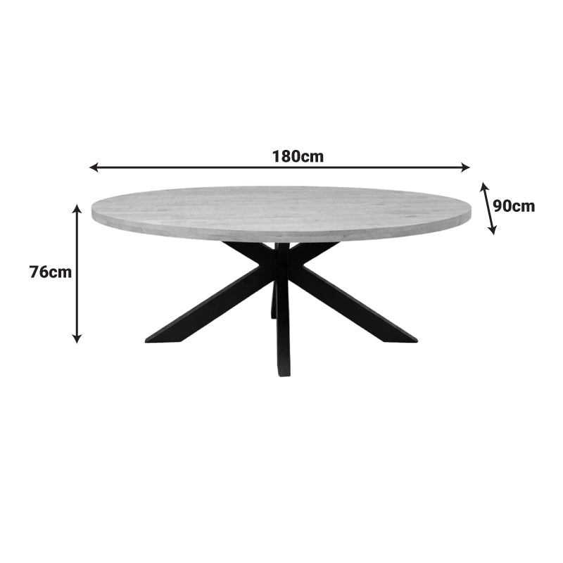 Masă de dining cu blat din lemn masiv mango Jenma, Natur, 180x90x76 cm, perspectiva suplimentara