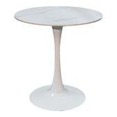 masa dining Masă de dining cu blat sinterizat Balou I, /Imitație Marmură, Alb, 70x74 cm