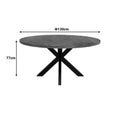 Masă de dining cu funcție elegantă Royalty, Lemn de Mango Masiv, Negru, D130x77 cm, detaliu produs