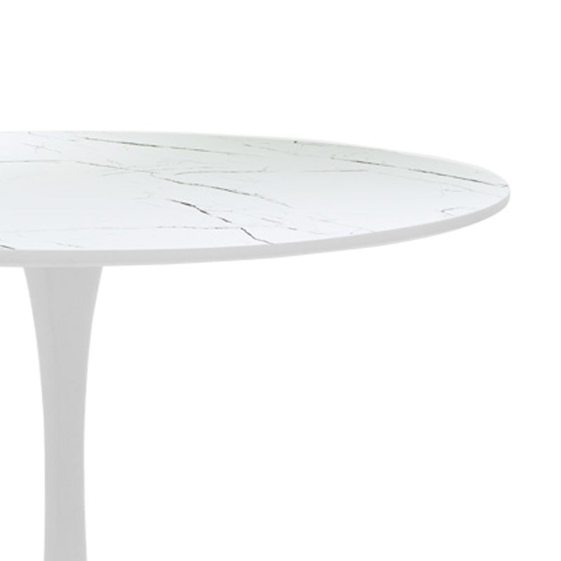 Masa de dining cu scaune incluse Balou-Parker 5 piese, alb, 120x73 cm