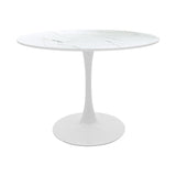 Masa de dining cu set 5 piese Balou-Parker, Alb, 100x73 cm