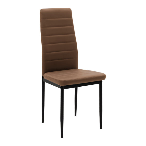 Masa de dining cu set de 5 piese Balou-Parker, Lemn/metal, Negru-Maro, 100x73 cm