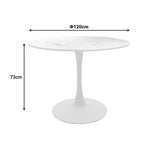 Masa de dining cu set de 5 piese Balou-Parker, și metal, Alb-Bej, 120x73 cm