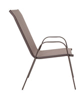 Masa de dining Ensure-Calan set 5 piese metal-textilene, maro, 120x70x70 cm, perspectiva suplimentara