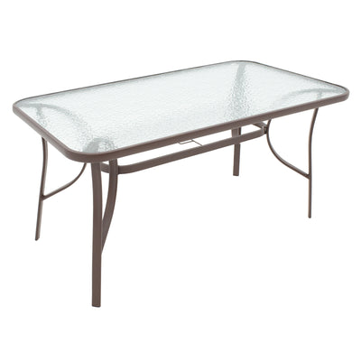 Masa de dining Ensure-Calan set 5 piese metal-textilene, maro, 120x70x70 cm, foto produs 7