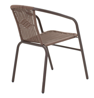 Masa de dining Ensure-Obbi set 5 buc metal-pe, maro, 120x70x70 cm, detaliu produs