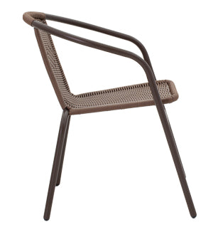 Masa de dining Ensure-Obbi set 5 buc metal-pe, maro, 120x70x70 cm, perspectiva suplimentara