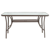 Masa de dining Ensure-Obbi set 5 buc metal-pe, maro, 120x70x70 cm, foto produs 6