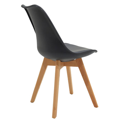 Masa de dining Gaston-Balou I set de 5 -mdf, neagra-Natural, D120x75 cm, detaliu produs