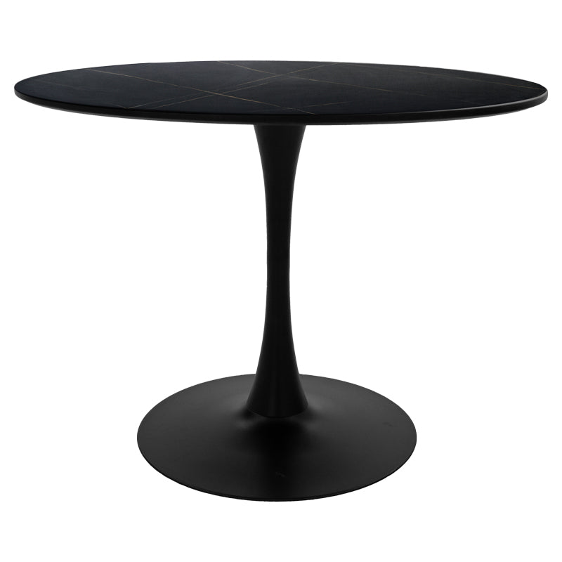 Masa de dining Gaston-Balou I set de 5 -mdf, neagra-Natural, D120x75 cm, foto produs