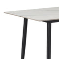 Masa de dining Gustas-Luciano I set de 5 piese marmura Alb piatra sinterizata-metal, negru, 120x60x75 cm, foto produs 6