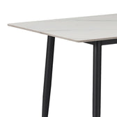 Masa de dining Gustas-Luciano I set de 5 piese marmura Alb piatra sinterizata-metal, negru, 120x60x75 cm, foto produs 6