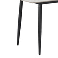Masa de dining Gustas-Luciano I set de 5 piese marmura Alb piatra sinterizata-metal, negru, 120x60x75 cm, foto produs 7