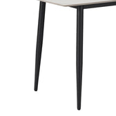 Masa de dining Gustas-Luciano I set de 5 piese marmura Alb piatra sinterizata-metal, negru, 120x60x75 cm, foto produs 7