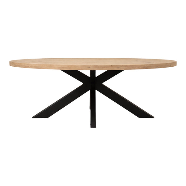 Masă de dining Jenma, Lemn de Mango Solid, Natur, 200x100x76 cm