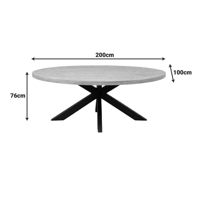 Masă de dining Jenma, Lemn de Mango Solid, Natur, 200x100x76 cm, perspectiva suplimentara