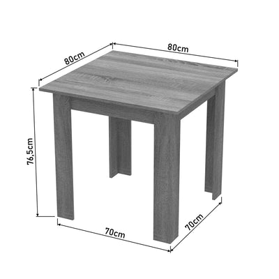 Masa de dining Manka I-Julita set de 3 pieseton, sonoma -negru, 80x80x77 cm, foto produs 8