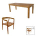 Masa de dining Noody-Wooly din lemn de tec 7 piese Natural 90x220 cm