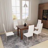 Masa de dining Quiin, extensibila, nuc, 120-174x70x74 cm - Nuc