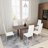 Masa de dining Quiin, extensibila, nuc, 120-174x70x74 cm - Nuc