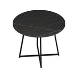 Masa de dining Sarah I, Marmura Neagra, Negre, 100x76 cm