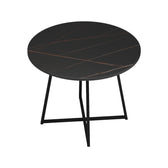 Masa de dining Sarah I, Marmura Neagra, Negre, 100x76 cm, perspectiva suplimentara