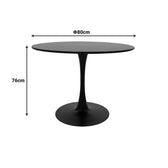 Masa de dining set 3 piese Balou-Houlian, negru-menta, D80x73 cm, foto produs 8