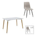 Masa de dining set 3 piese Natali-Noor, & lemn, Alb-Gri-Natural, 120x80x76 cm