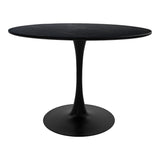 Masa de dining set 5 piese Balou-Parker, Negru-Maro, Lemn și metal, 120x73 cm