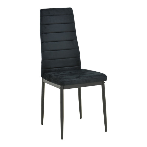 Masa de dining set 5 piese Balou-Parker, Negru, metal și Lemn, D120x73 cm