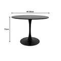 Masa de dining set 5 piese Balou-Parker, Negru, metal și Lemn, D120x73 cm, foto produs 8