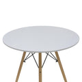 Masa de dining set 5 piese Julita Noor, Lemn, Alb-Gri, D80x76 cm, foto produs 7