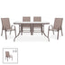mobilier de gradina Masa de dining Valor-Calan, set 7 piese, metal-textilen maro 0x0 cm