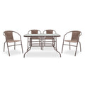 mobilier de gradina Masa de dining Valor-Obbi set 7 bucati metal-pe Maro 0x0 cm