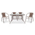 mobilier de gradina Masa de dining Valor-Obbi set 7 bucati metal-pe Maro 0x0 cm