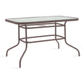 Masa de dining Valor-Obbi set 7 bucati metal-pe, Maro, 140x80x73 cm, imagine suplimentara