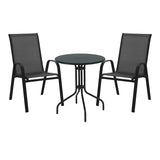 Masa de dining Vergo-Calan din metal, neagra, D60x70 cm