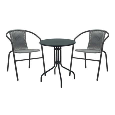 Masa de dining Vergo-Obbi din metal, negru, D60x70 cm
