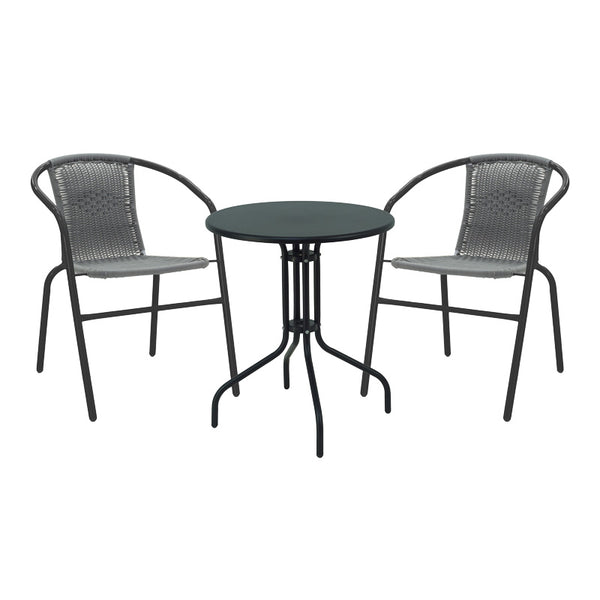 Masa de dining Vergo-Obbi din metal, negru, D60x70 cm