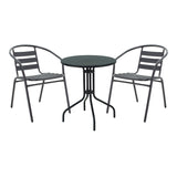 Masa de dining Vergo-Tade metalica, neagra, D60x70 cm