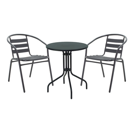 Masa de dining Vergo-Tade metalica, neagra, D60x70 cm