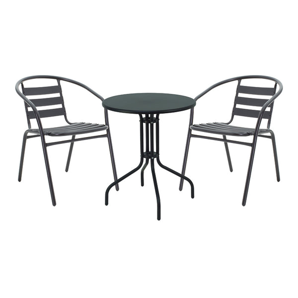 Masa de dining Vergo-Tade metalica, neagra, D60x70 cm