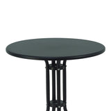 Masa de dining Vergo-Tade metalica, neagra, D60x70 cm