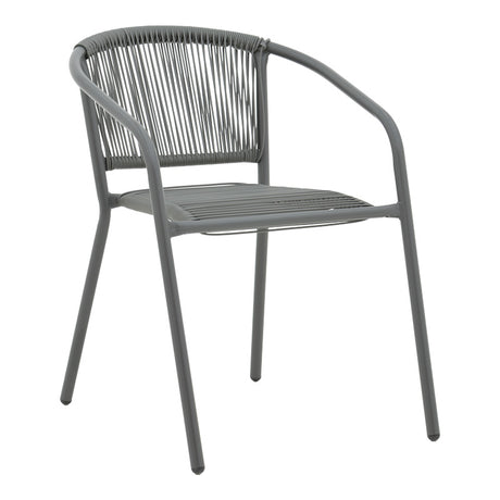 Masa de dining Watson-Lindaria set de 3 piese metal-antrenit sticla, Antracit, D60x70 cm