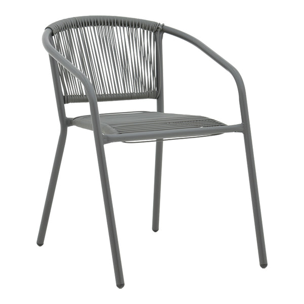 Masa de dining Watson-Lindaria set de 3 piese metal-antrenit sticla, Antracit, D60x70 cm