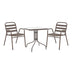 mobilier de gradina Masa de dining Watson-Sussie metalica maro-sticla 60x60x70 cm
