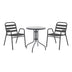 mobilier de gradina Masa de dining Watson-Sussie set de 3 piese din metal sticlat antracit D60x70 cm